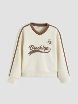 Brooklyn Bask?l? K?z ?ocuk Sweatshirt ve E?ofman Alt?