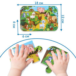 Пазлы мягкие для малышей Крошка Я «На ферме», 6 деталей, от 1 года
