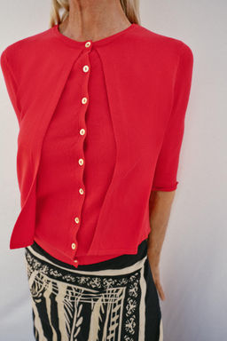 CHAQUETA PUNTO DOBLE CAPA / Rojo - Zara фото 2