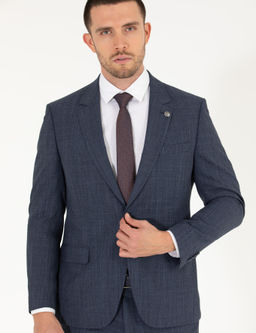 _ndigo Slim Fit Y_n Kar___ml_ Tak_m Elbise