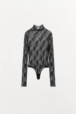 LACE BODYSUIT WITH LONG SLEEVES - Zara фото 6