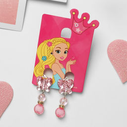 Цена за 3 шт. Серьги-клипсы детские «Выбражулька» бабочка с бусинами, цвет МИКС