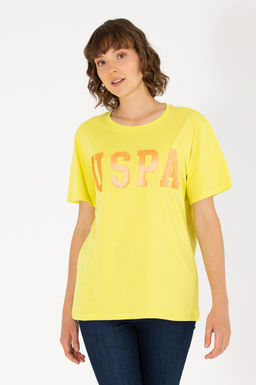 Kad_n Neon Sar_ Bisiklet Yaka Basic Ti__rt