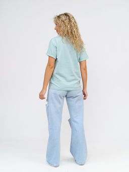 Футболка Хлопок 95%, лайкра 5% Классика аква - Ивассорти фото 8