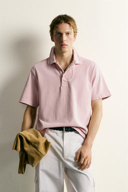 POLO ESTRUCTURA REGULAR FIT / Rosa / Blanco - Zara фото 2