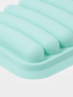 Форма для выпечки и приготовления сосисок Доляна, 6 ячеек, с крышкой, 17.5×13.5,2.8 см, силикон, бирюзовый