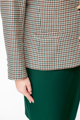 Костюм Swallow 689 бежево-зеленая клетка+зеленый фото 2