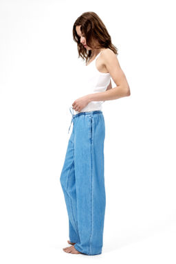 Pantal?n denim con cord?n de ajuste - H&m фото 6