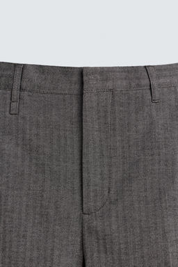 HERRINGBONE FLARE FIT TROUSERS