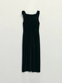 Бархатное платье миди с бантами на бретелях / Zarina