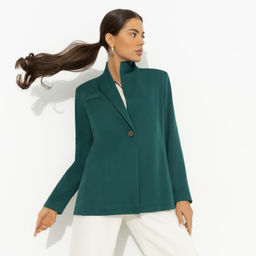 Жакет с асимметричным воротником Дерзкий силуэт (зелёный)