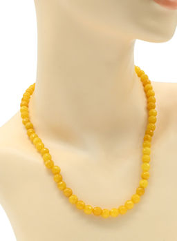 Бусы из камня кальцит граненые 8мм цв.медовый, 48см