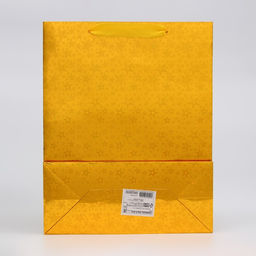 Цена за 12 шт. Пакет подарочный, фольгированный, упаковка, с окном, Золотой, M 32?25.5?11 см - UPAK LAND фото 2