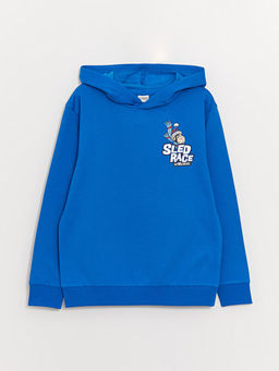 Nostaljik Maymun Bask?l? Uzun Kollu Erkek ?ocuk Hoodie