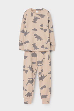 Crockid _ К 1552/темно-бежевый,дино пижама дет