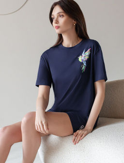 Футболка с принтом свободная из премиального 100% хлопка