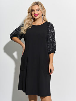 Платье 0218-2 черный муар