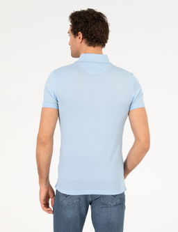 Голубая облегающая базовая футболка - Cacharel фото 5