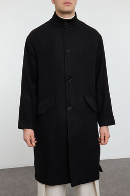 Trendyolmilla Man Antrasit Oversize Fit Dik Yaka Uzun Kase K?sl?k Kaban TMNAW25KB00005  фото 13