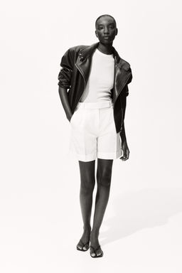 Pantal?n corto de vestir en mezcla de lino - H&m фото 6