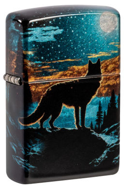 Зажигалка ZIPPO Волк в лунном свете | Moonlight Wolf 46252
