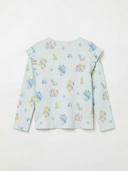 ?i?ek Desenli K?z Bebek Uzun Kollu Ti??rt