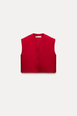 ZW COLLECTION BUTTONED WAISTCOAT TOP - Zara фото 8