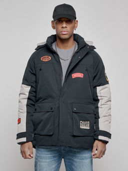 Куртка мужская зимняя с капюшоном молодежная темно-синего цвета 88906TS - Mtforce фото 10