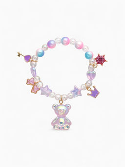 Браслет детский «Выбражулька» d=5.5 см мишка, звёзды, фиолетовый