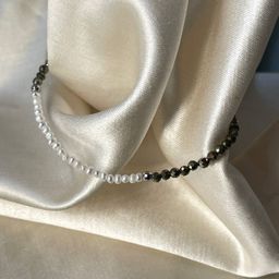 Браслет из Пирита и Жемчуга 18 см +