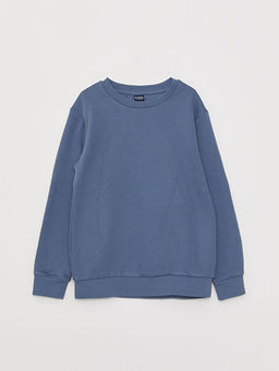 Bisiklet Yaka Basic Uzun Kollu Erkek ?ocuk Sweatshirt