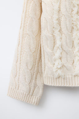 CABLE-KNIT TULLE SWEATER - Zara фото 4