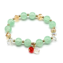 Браслет из полимера шарик 10мм цв.мятный