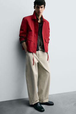 COTTON HERRINGBONE OVERSHIRT - Zara фото 7