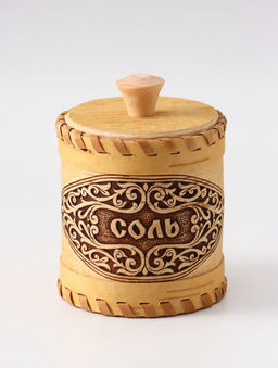 Туес «Соль», узор, 9×9×9.5 см, банка для хранения, береста