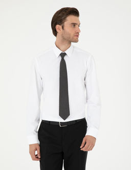 Beyaz Slim Fit Uzun Kollu Basic G_mlek
