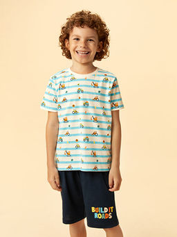 Bask?l? Erkek ?ocuk ?ortlu Pijama Tak?m?