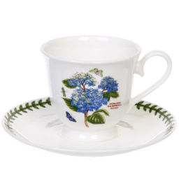 Чайная пара "Цветочная грация" (узкая кружка 220мл, блюдце) гортензии