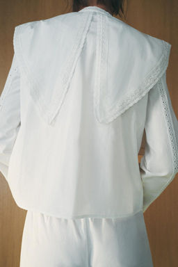 LACE COTTON SHIRT - Zara фото 4