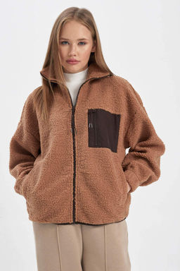 Крутой плюшевый кардиган оверсайз - Defacto фото 3