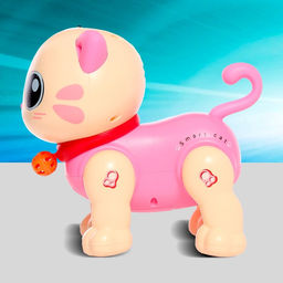 Робот кот Пультовод ZHORYA, на пульте управления, интерактивный: сенсорный, звук, свет, на батарейках, на русском языке, розовый - Simaland фото 7