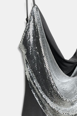 VESTIDO COMBINADO MALLA / Plomo oscuro - Zara фото 7