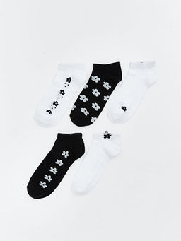 ?i?ekli Kad?n Patik ?orap 5li