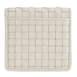 Итальянский кожаный кошелек DuDu серии Flores | жемчужный серый - Dudubags фото 6