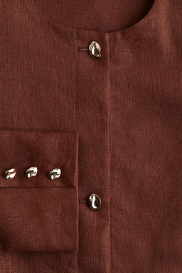 Chaqueta en mezcla de lino con peplum - H&m фото 3