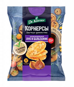 Чипсы Dr. Korner цельнозерновые кукурузно-рисовые с карамелизированным луком и бальзамическим уксусо