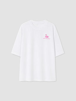 Loose Fit Bask?l? K?z ?ocuk Ti??rt