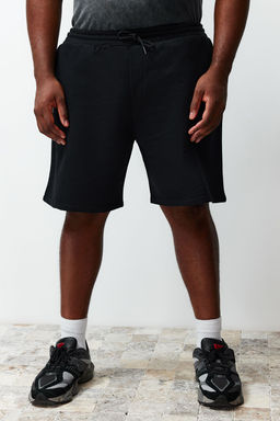 Buyuk Beden Siyah Regular/Normal Kesim Rahat %100 Pamuklu Basic Sort TMNSS24AP00001