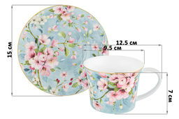 Чайн. пара 2 пр. 270 мл 12,5*9,5*7 см Яблоневый цвет на голубом NEW BONE CHINA - Elan gallery фото 2