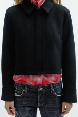 WOOL BLEND JACKET WITH POCKETS - Zara фото 3